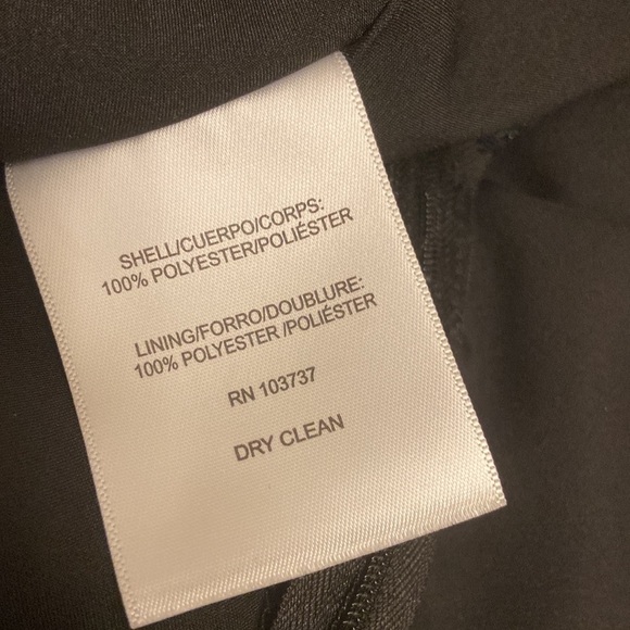 Donna Morgan Jade Black Small Floral Print Long Sleeves Ruffles Zip Dress Size 4 - Picture 10 of 11